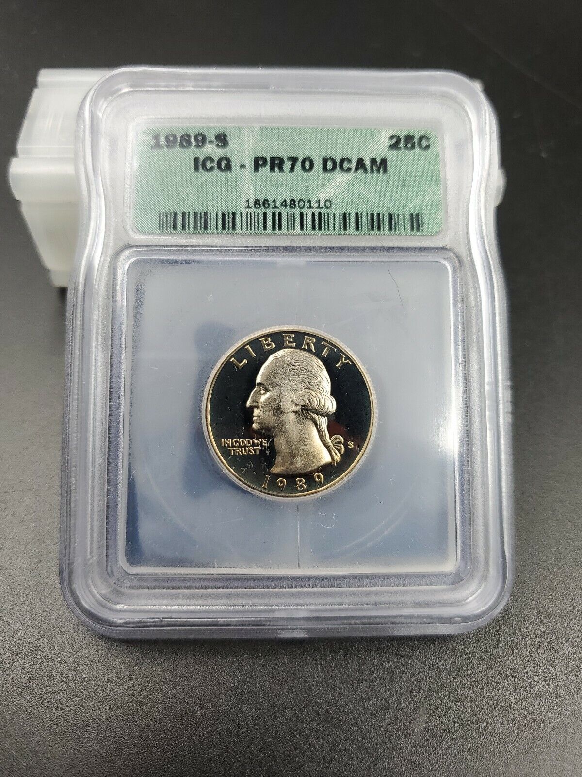 1989 S Washington Quarter Proof Coin ICG PR70 No Toning DCAM Deep Cameo 25c