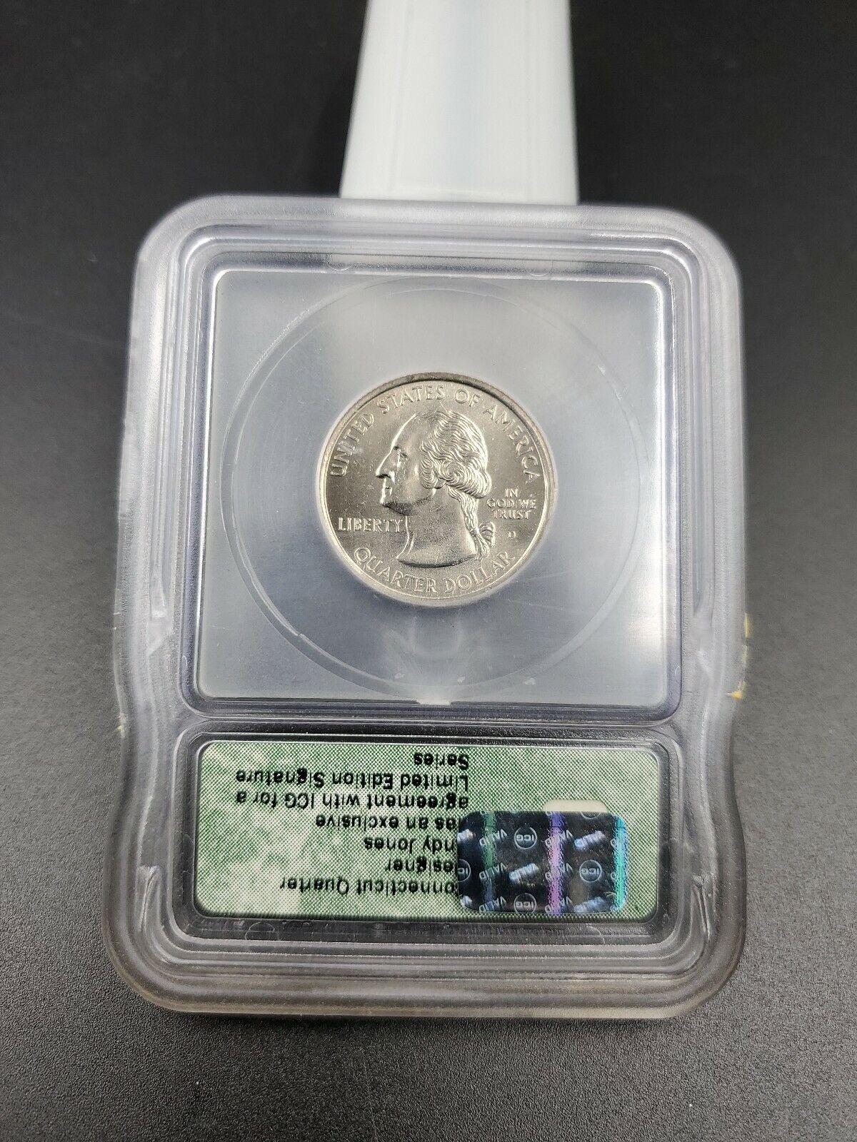 1999 D Connecticut Statehood Quarter Coin ICG Andy Jones Engraver Signature BU