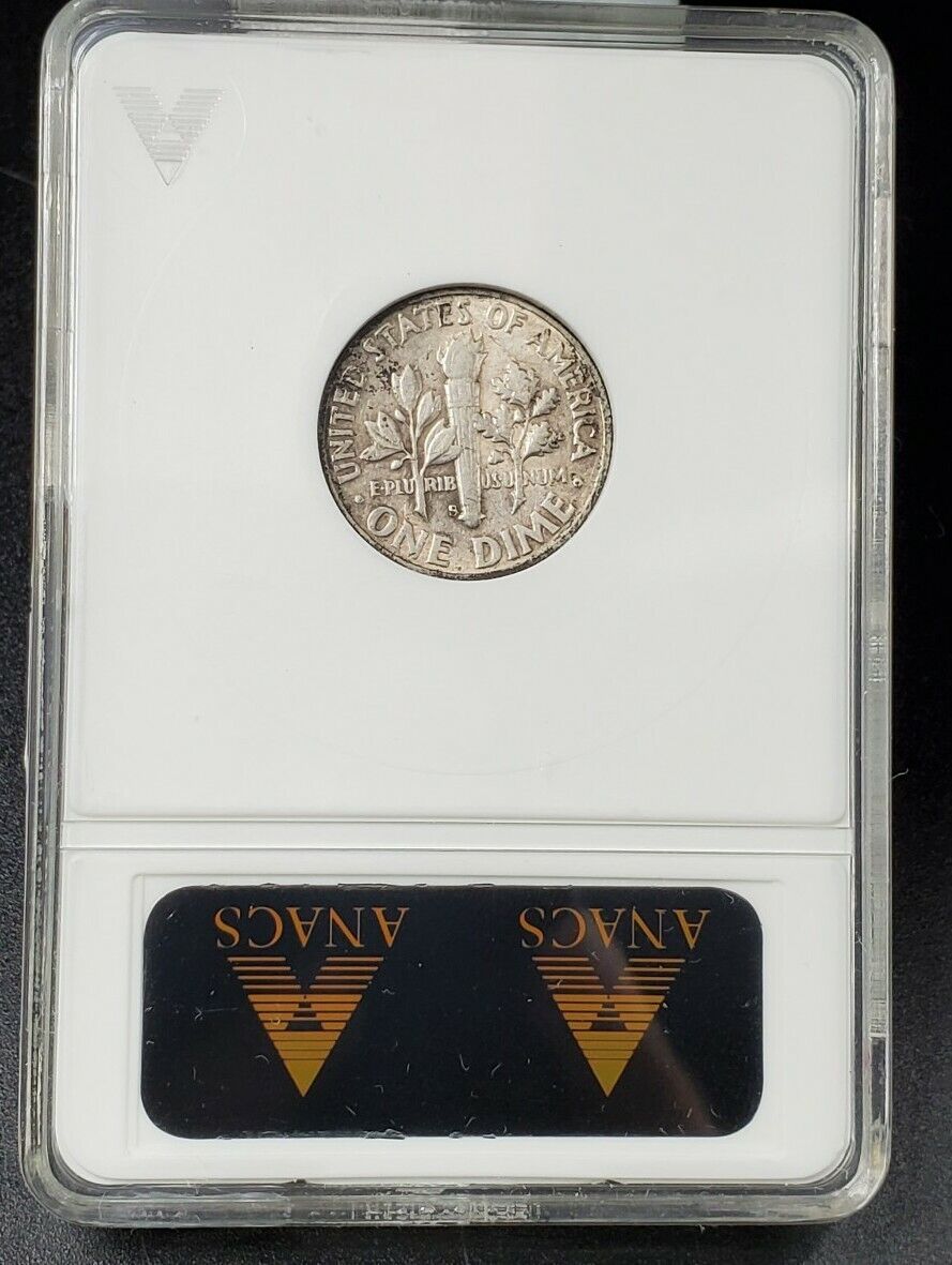 1950 S/S Inverted S Roosevelt Dime Coin Variety ANACS AU50 FS-501 FS-014.5