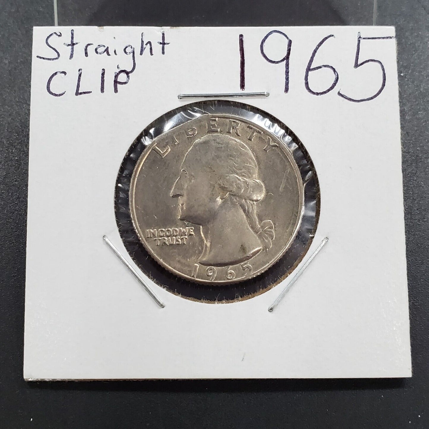 1965 P Washington 25c Clad Quarter Coin Straight Clip UNC Uncirculated