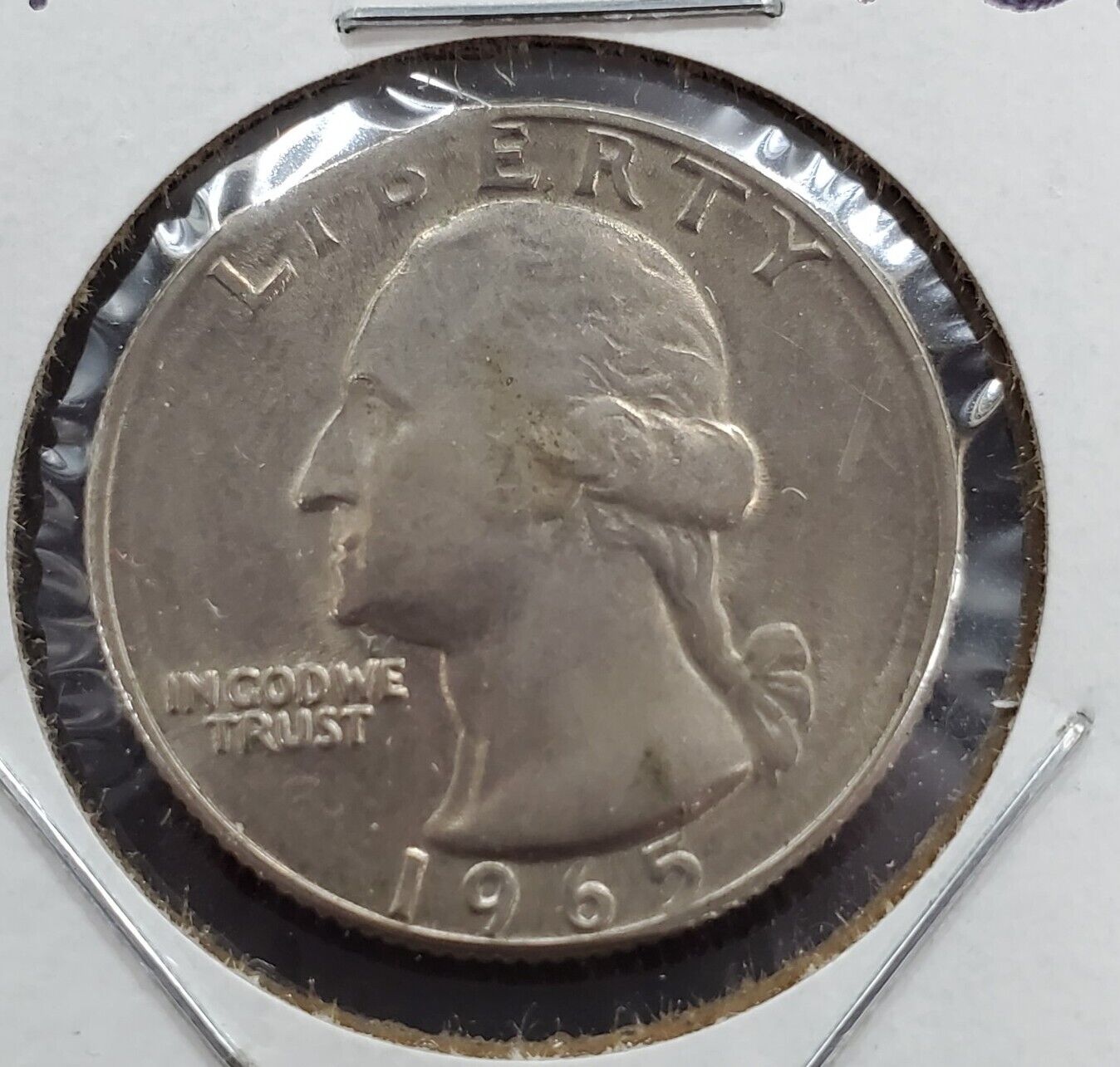 1965 P Washington 25c Clad Quarter Coin Straight Clip UNC Uncirculated