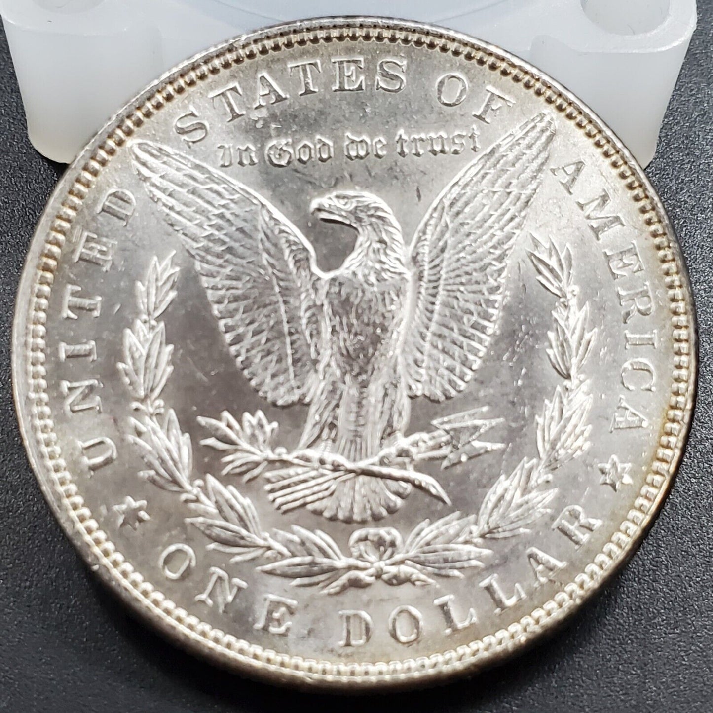1884 P $1 Morgan Silver Eagle Dollar Coin VAM 2A Partial E Reverse AU About UNC
