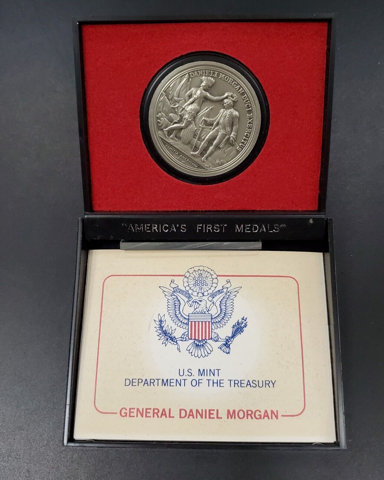 General Daniel Morgan America First Medals -  U.S. Mint Pewter with Display Case
