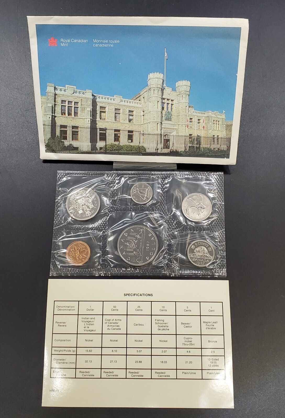 1987 Canada Coin Mint Set Proof Like 6 Pcs Sealed W/ COA & Original Envelope