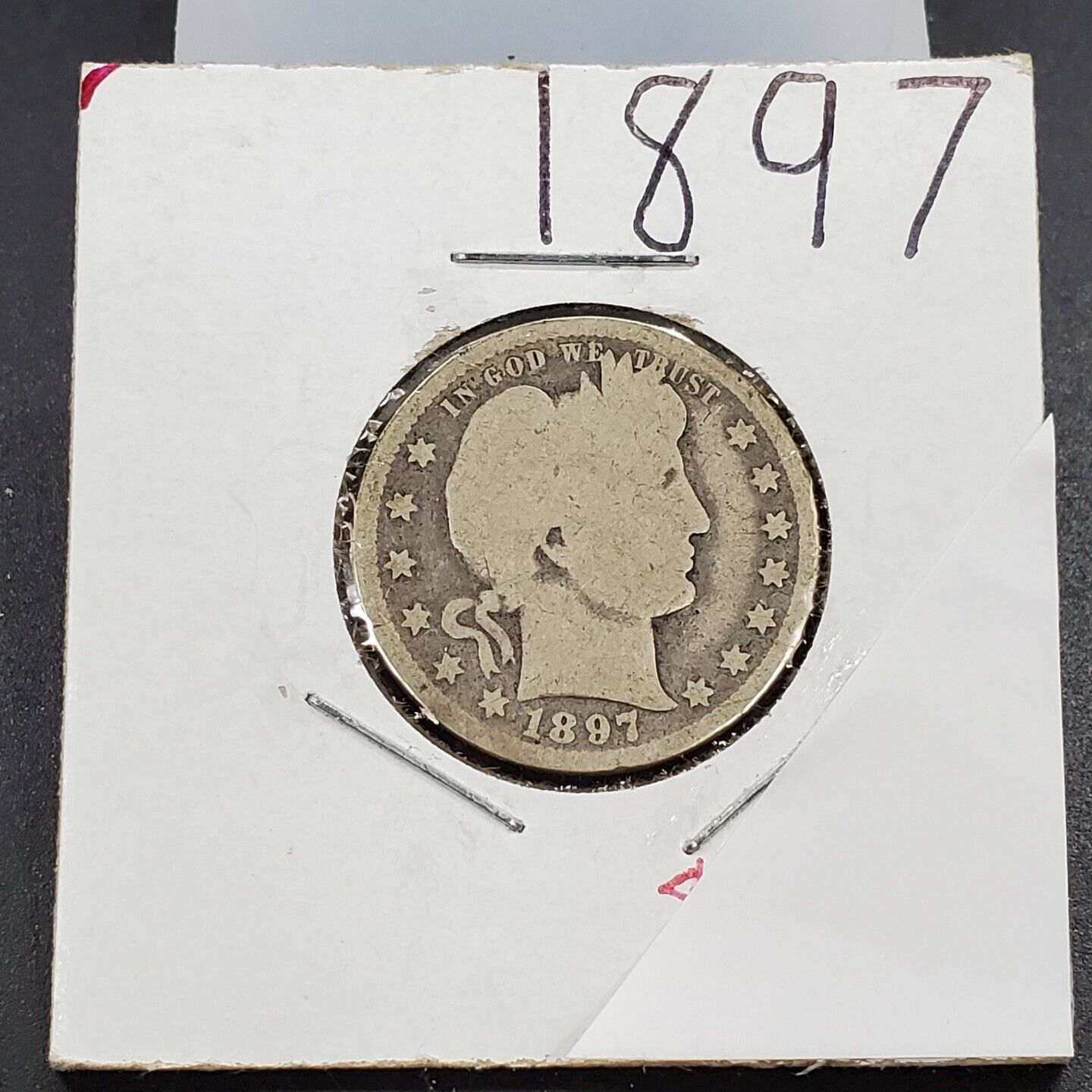 1897 P Barber Silver Eagle Quarter Coin Choice Good Circulated