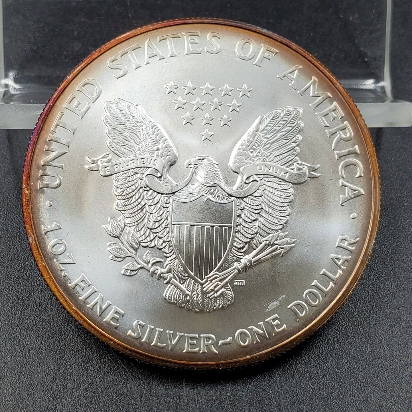 2003 1 OZ ASE AMERICAN Silver Eagle Coin Halo Toned Reverse Gem BU UNC
