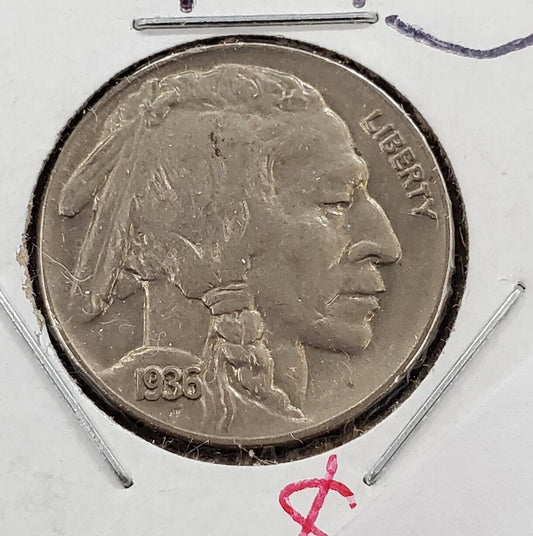 1936 5c Buffalo Indian Head Nickel Coin AU About UNC Circ