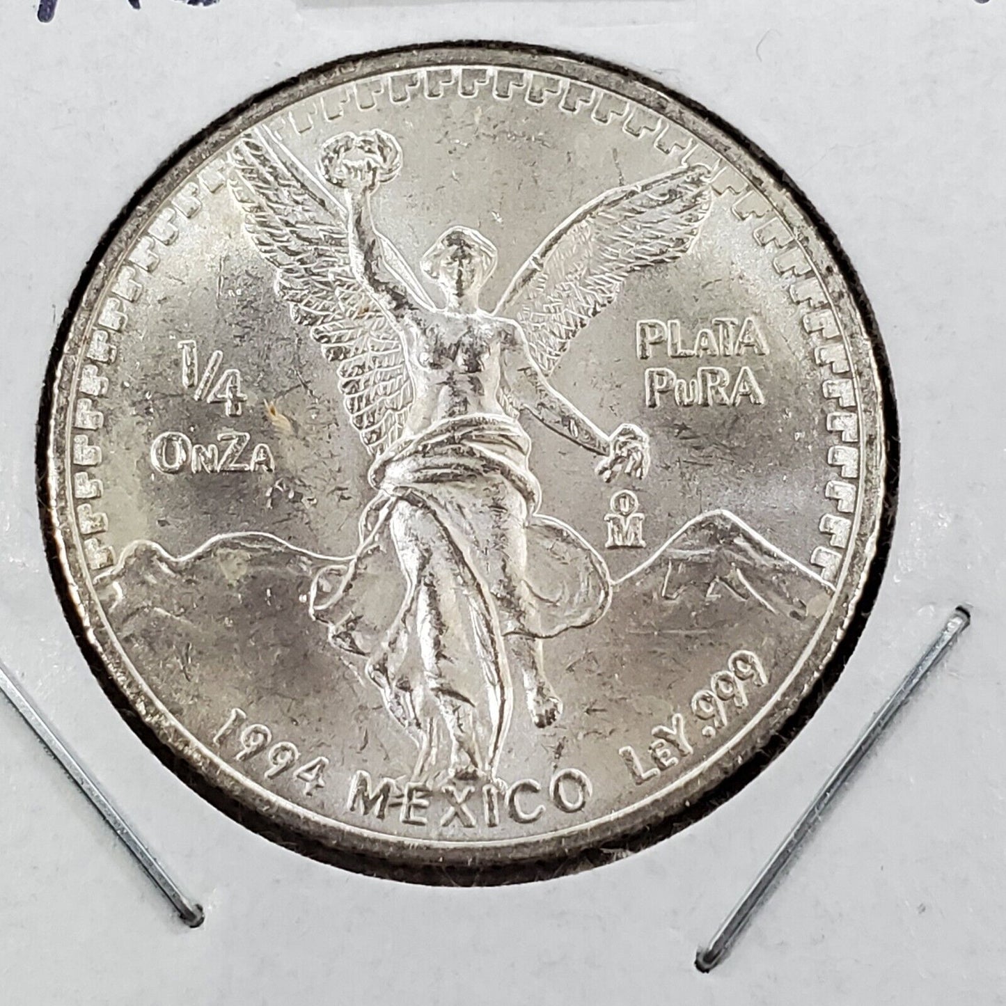 1994 Mexico 1/4 Ounce .999 Silver Round Libertad Ley Plata Pura Coin TONER