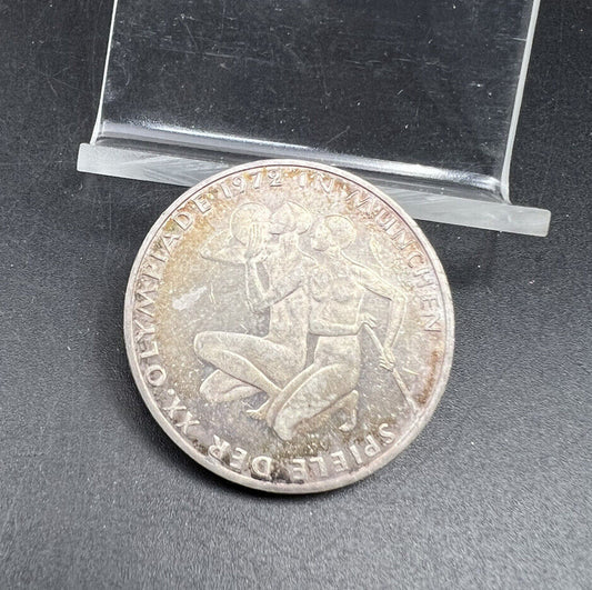 1972 G Germany Silver 10 Marks Munchen Olympics Athletes BU PL Proof Like TONER