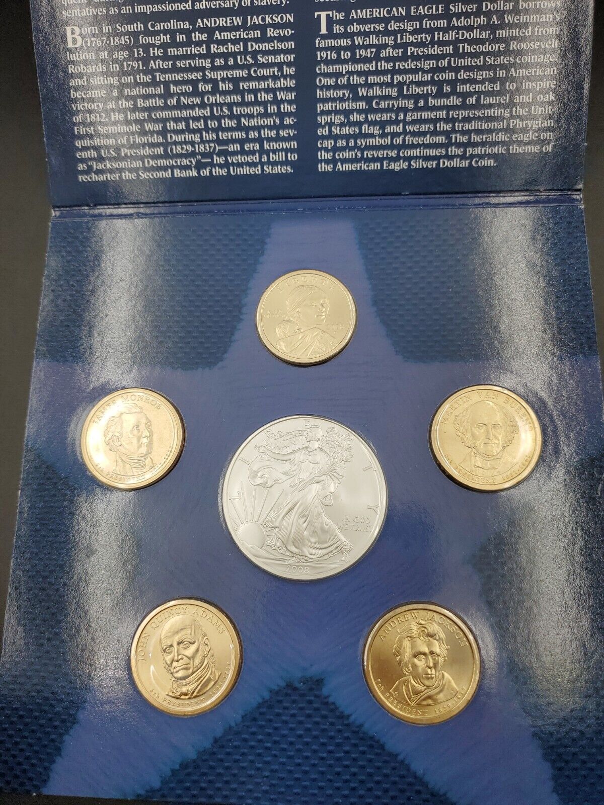 2008 Annual United States Uncirculated Dollar Coin Set w/ silver eagle