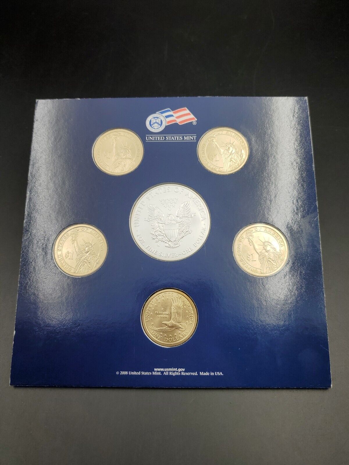 2008 Annual United States Uncirculated Dollar Coin Set w/ silver eagle