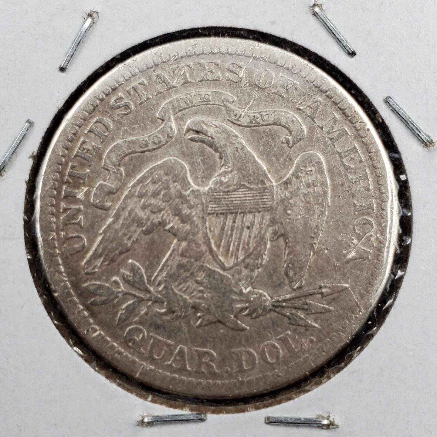 1876 P Seated Liberty Silver Quarter Coin Circ VF Details