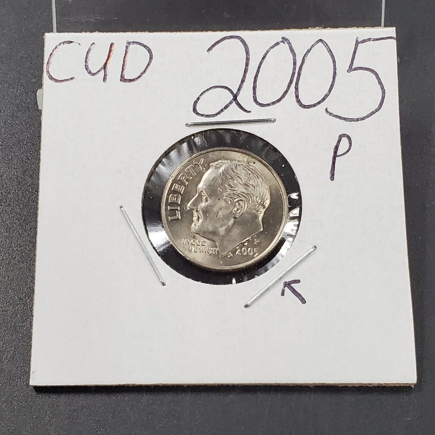 2005 P Roosevelt Dime Coin CUD Die Creak BU UNC