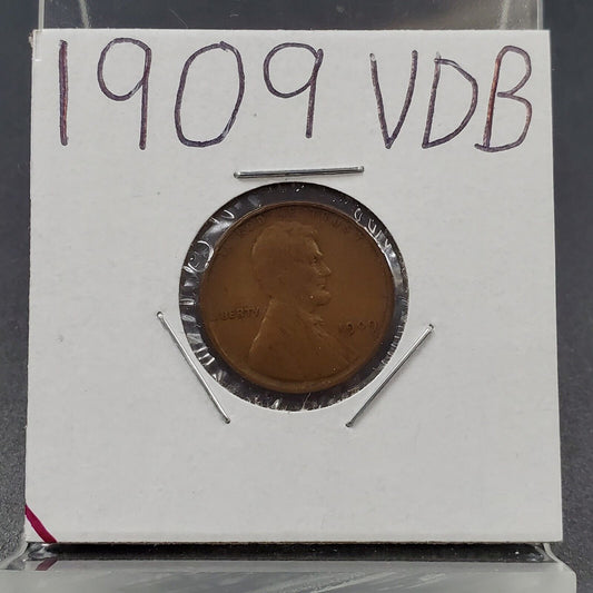 1909 P VDB Lincoln Wheat Cent Penny Coin  VG Very Good / Fine