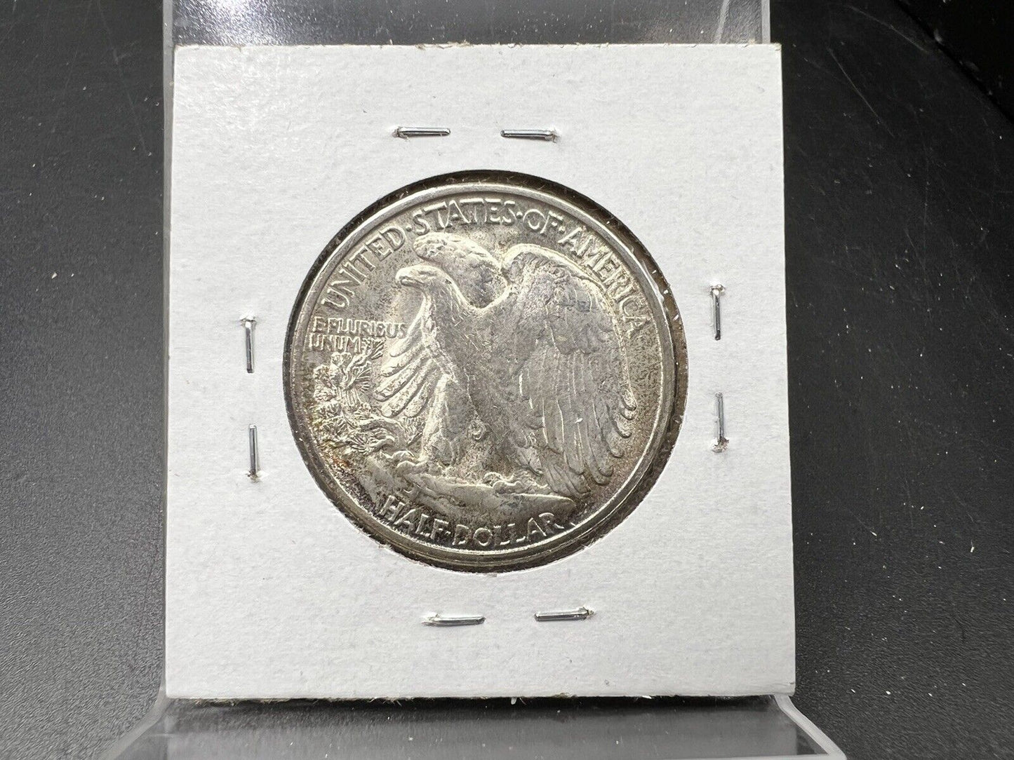 1945 P Walking Liberty Silver Half Dollar Coin BU UNC Neat Toning Toner