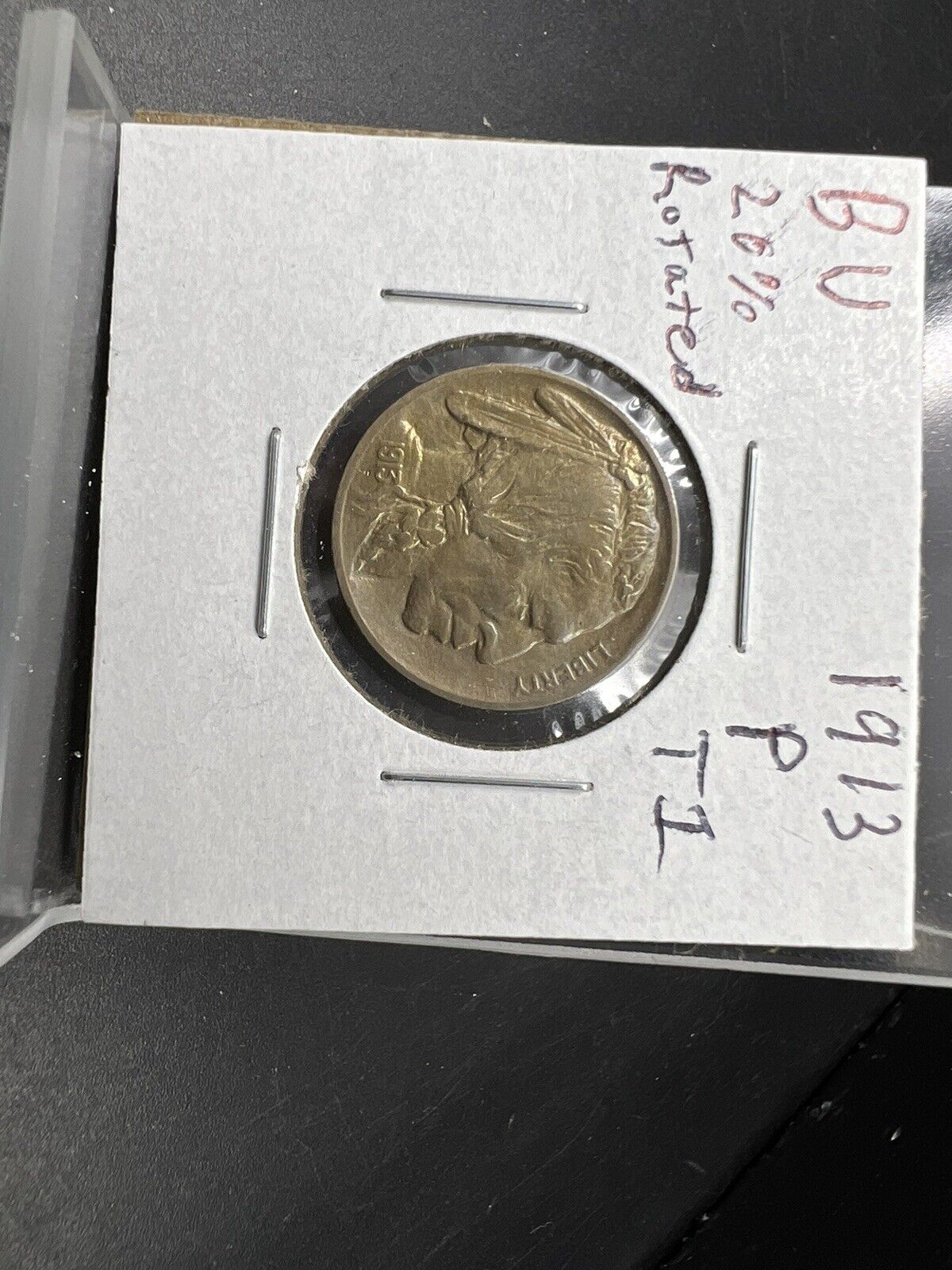 1913 P Buffalo Indian Head Nickel 5c Coin BU UNC 20% rotated die error variety