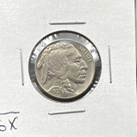 1937 P Buffalo Indian Head Nickel 5c Coin AU About UNC