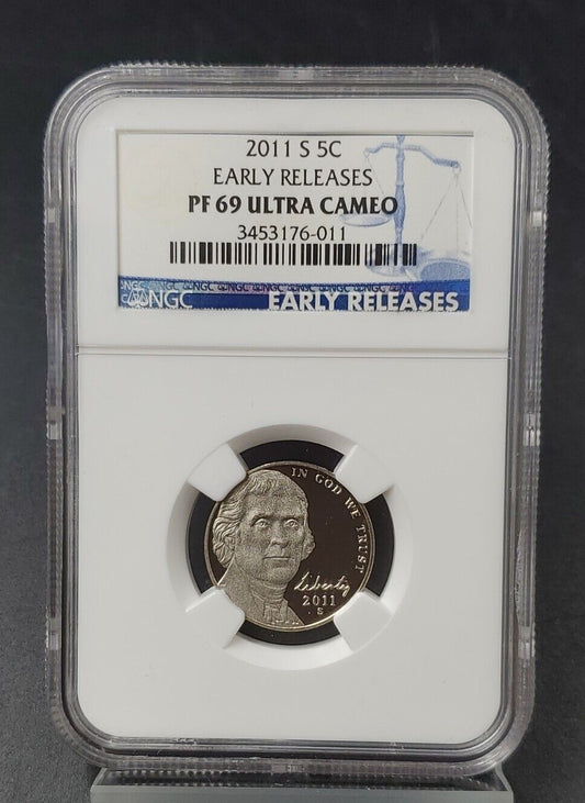 2011 S Jefferson Nickel Coin NGC PF69 UCAM Ultra Deep Cameo Early Releases