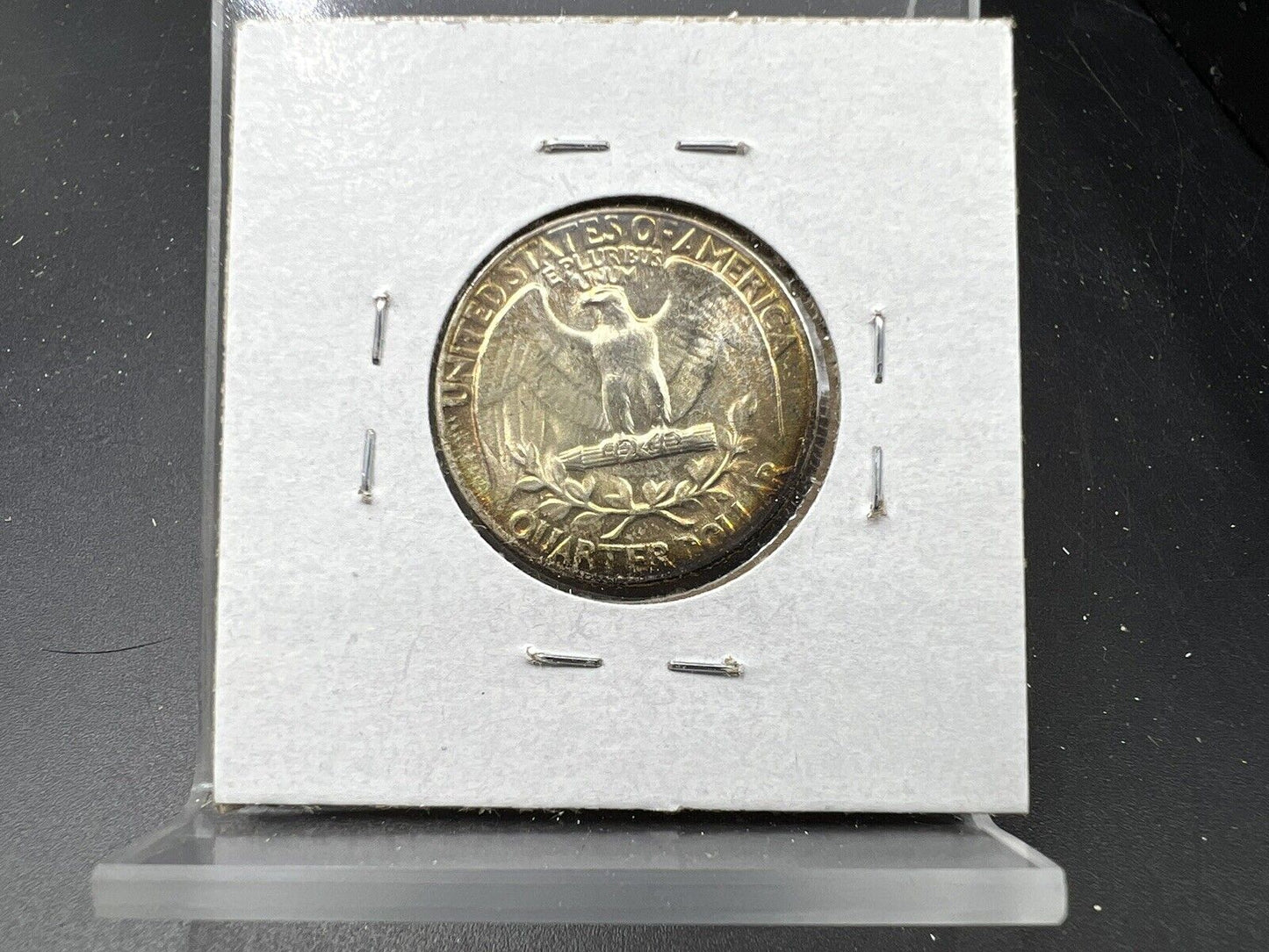 1954 P 25c Washington Quarter Coin Choice BU UNC Nice Toning Toner Amber