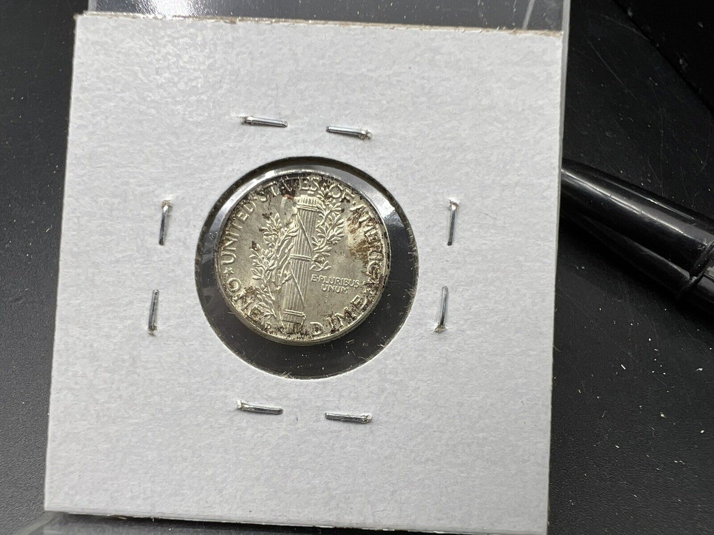 1941 D Mercury Silver Dime Coin BU UNC FSB Full Split Bands Toner