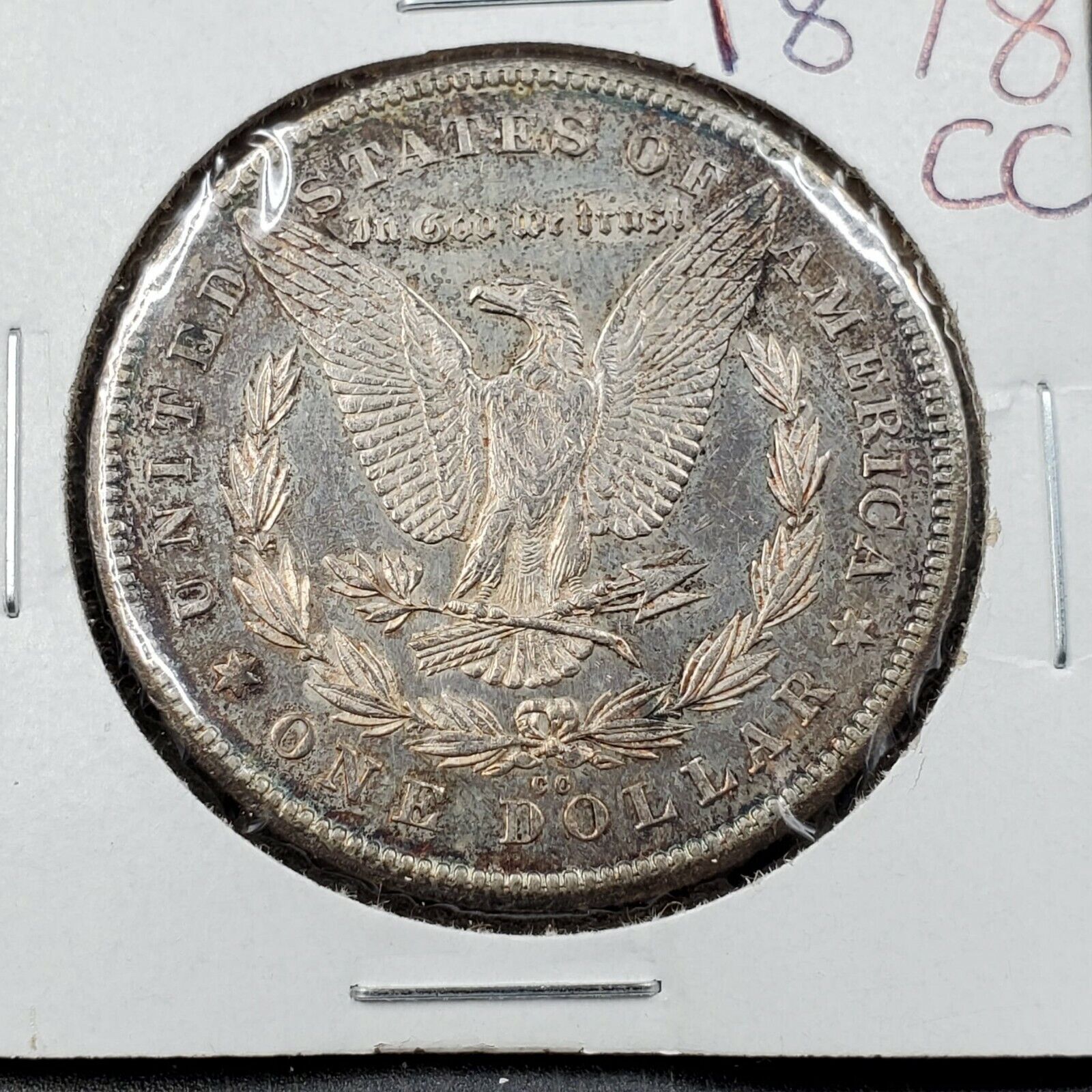 1878 CC Morgan Silver Eagle Dollar Coin AU About UNC Neat Toning