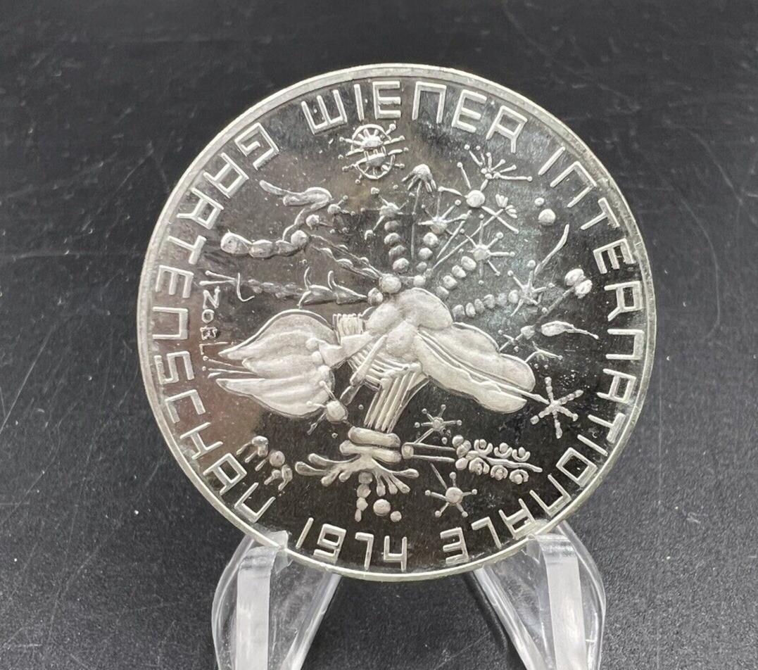 1974 Austria 50 Shilling Proof Silver Coin International Garden Flower Show