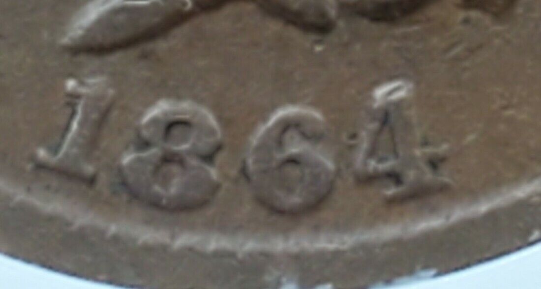 1864 L Indian Head Cent Variety Error Coin ANACS VG8 FS-006.5 FS-2304 RPD S-5
