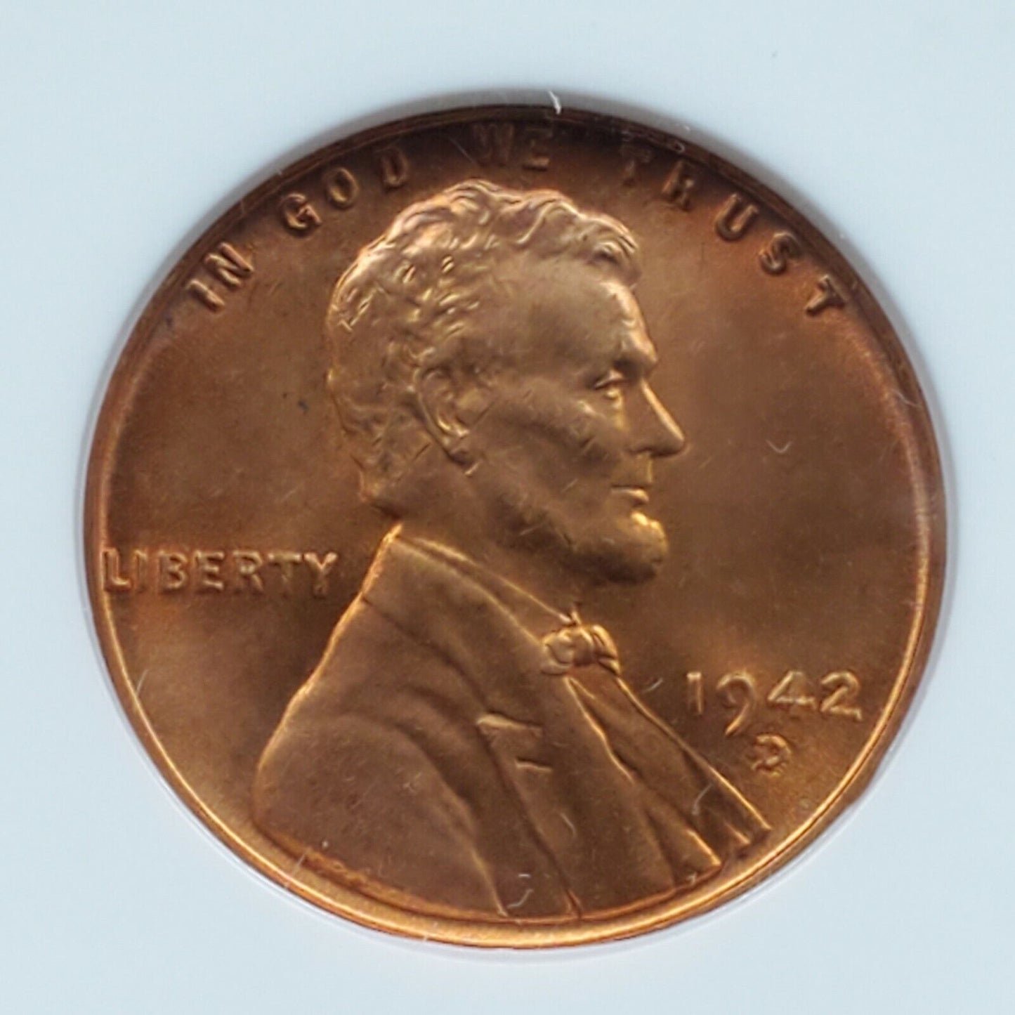 1942 D Lincoln Wheat Cent Penny Coin Variety ANACS MS64 RED RPM 013 DMR-021