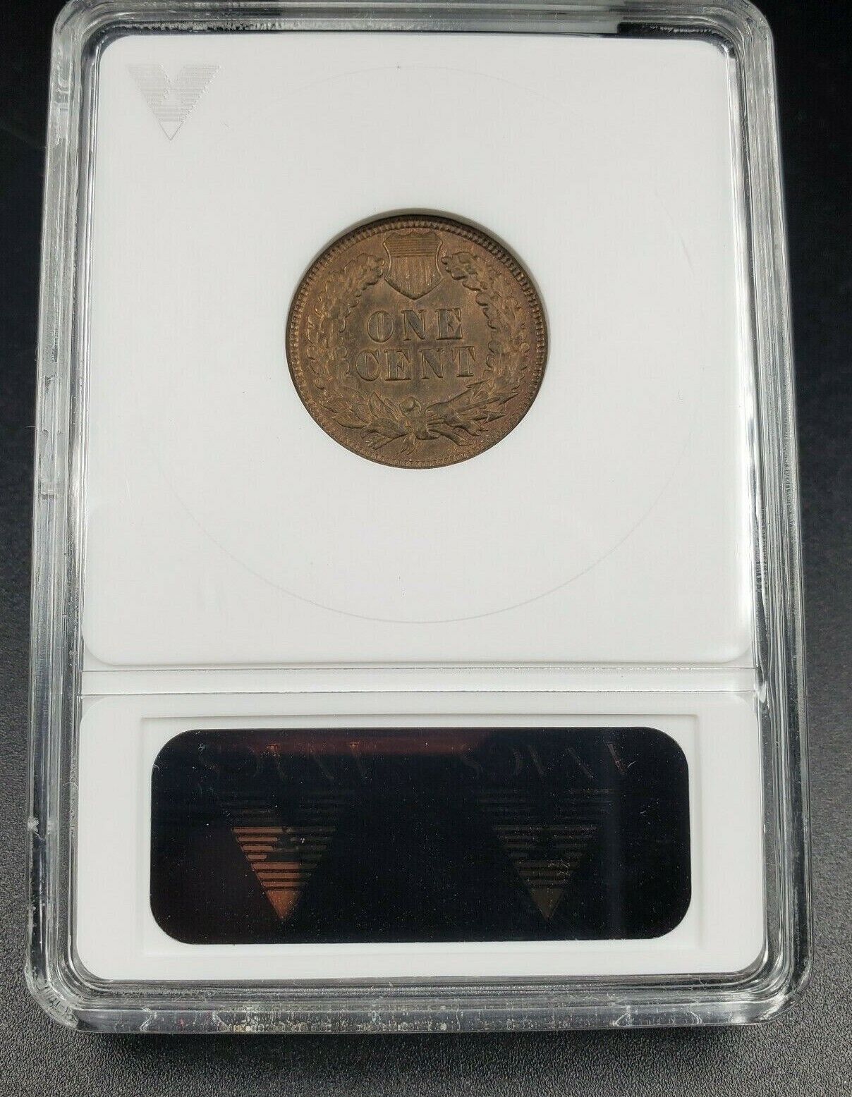 1908 Indian Cent Penny ANACS MS62 BN RPD Repunched Date S-3