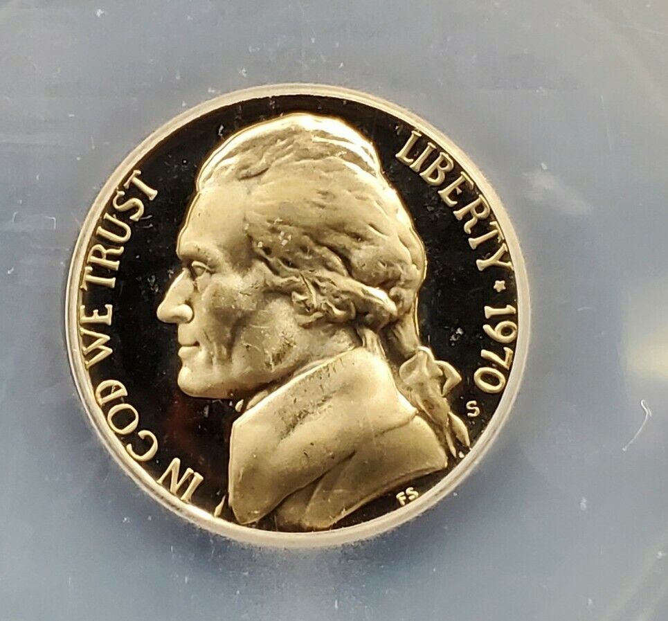 1970 S Jefferson Nickel Coin Vintage ICG PR69 Cameo Gem Cameo Proof