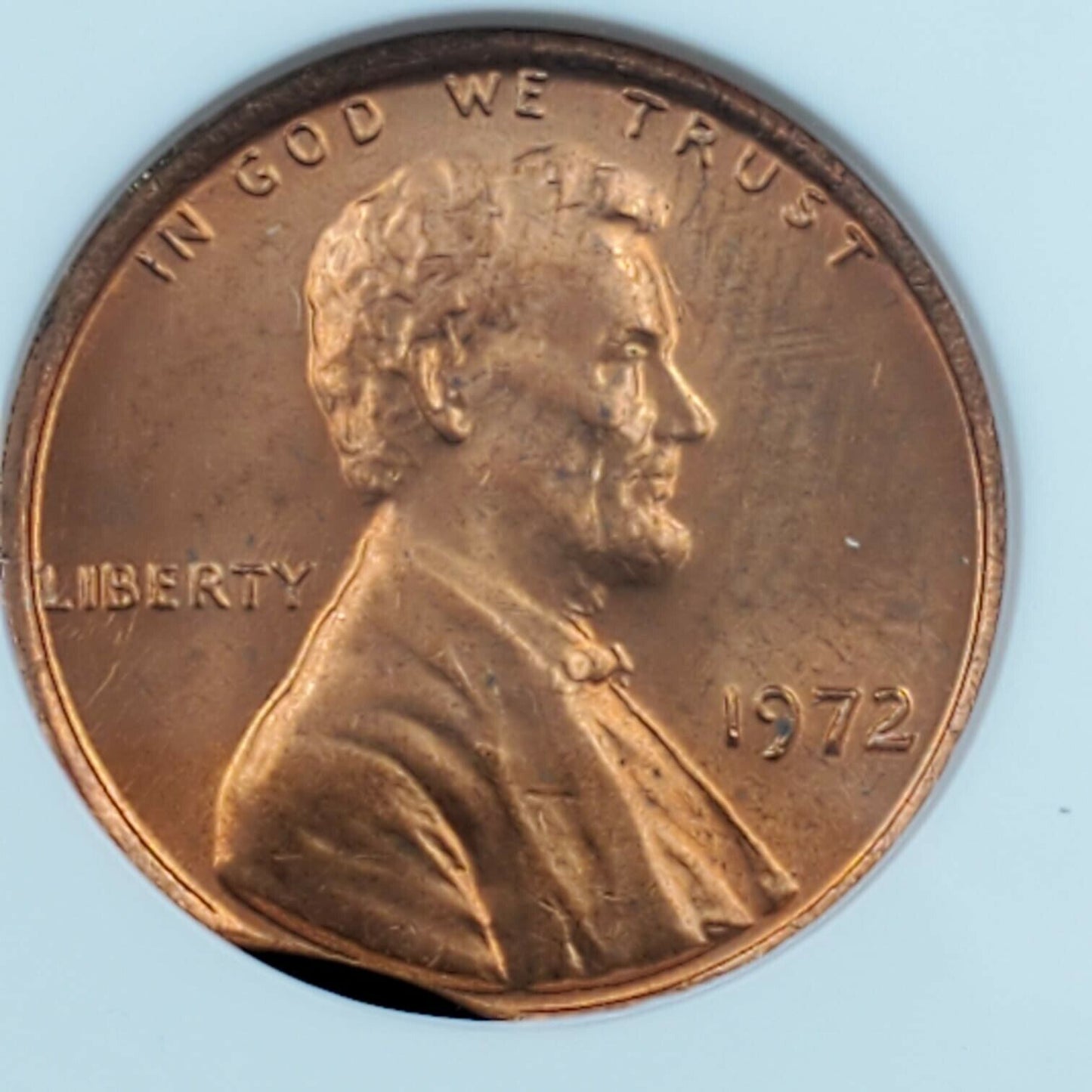 1972 P Lincoln Memorial Cent Penny Coin ANACS MS64 Error Clipped Rim Planchet