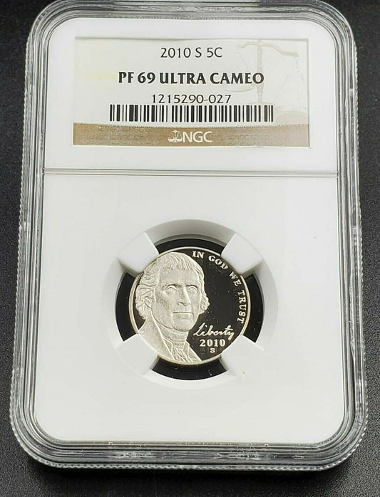 2010 S Jefferson Nickel Proof Coin NGC PF69 UCAM DCAM Combined Shipping Discount