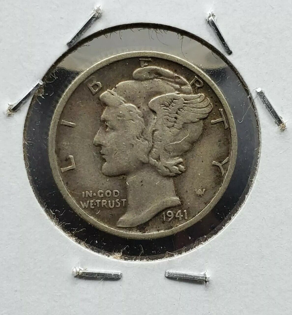 1941 S Mercury Silver Dime Coin Quad Circ Variety Trumpet Tail Large S Mint Mark