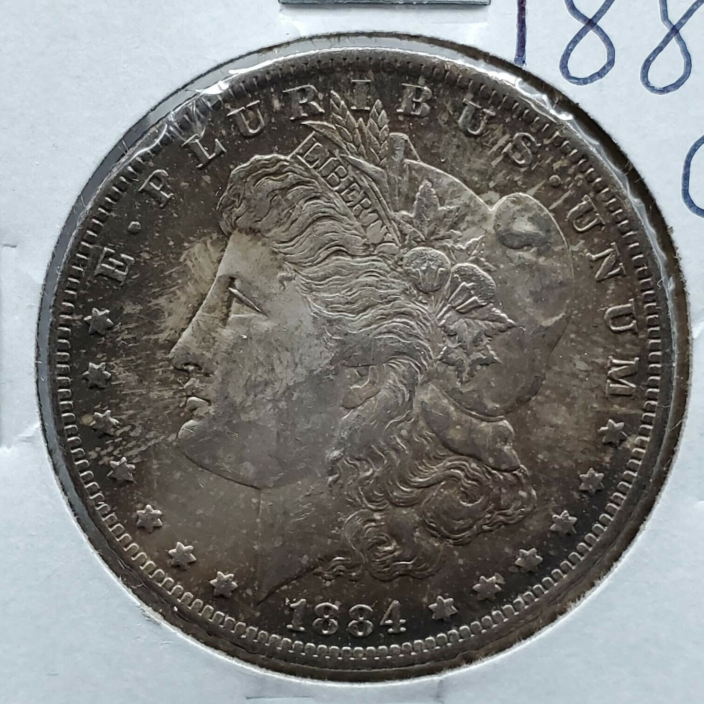 1884 O $1 Morgan Silver Dollar Coin Choice BU Uncirculated Neat Toning Toner