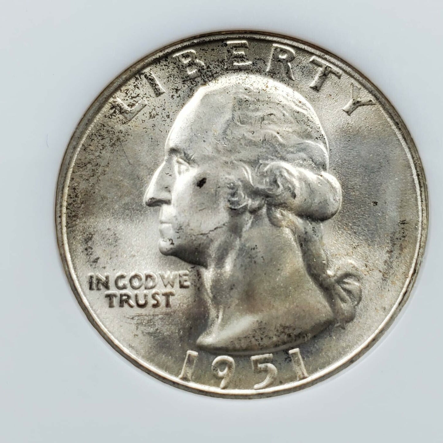 1951 S 25C Washington Quarter Coin NGC MS67 GEM BU OFH OLD FAT HOLDER RETRO Tone