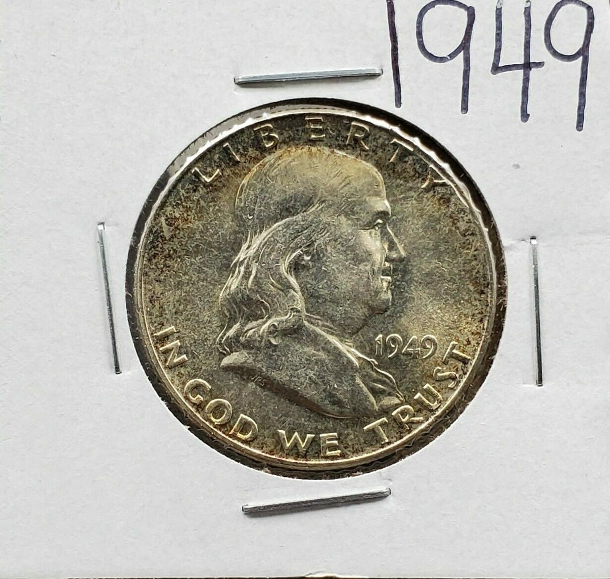 1949 P Franklin 90% Silver Half Dollar Coin Choice BU UNC Uncirculated Neat Tone