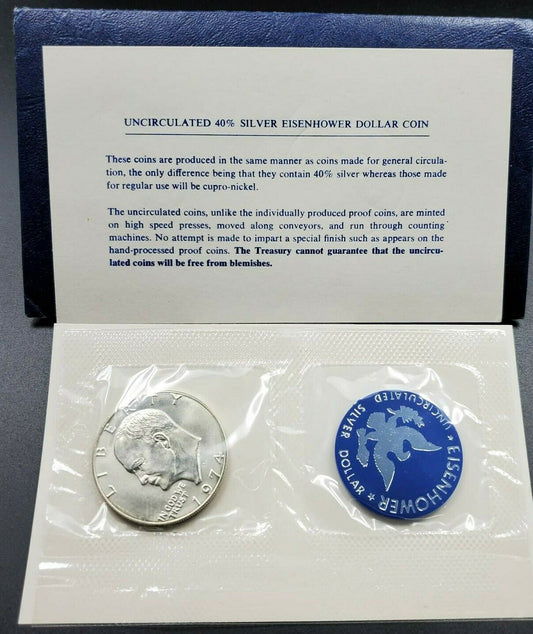 1974 S US $1 EISENHOWER Blue Ike Silver Dollar OGP RobinsonsCoinTown Combo Ship