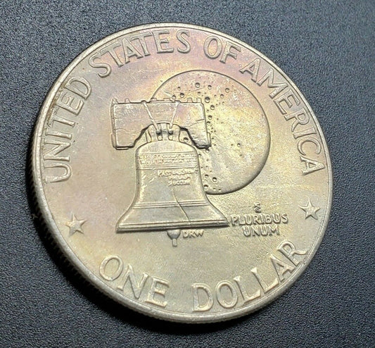 1976 P Bicentennial Ike Dollar Type 2 Variety Coin ✯ * Peach Toning Toner BU UNC