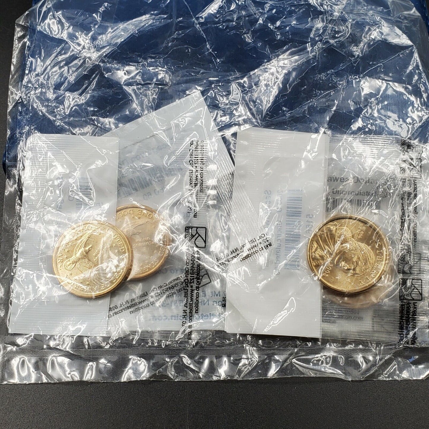 2000 - 2005 6 COIN Sacagawea Uncirculated Golden Dollar Set Littleton Packaging
