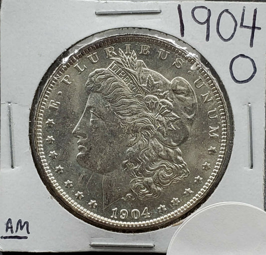 1904 O Morgan Silver Dollar Coin AVG BU Uncirculated Condition