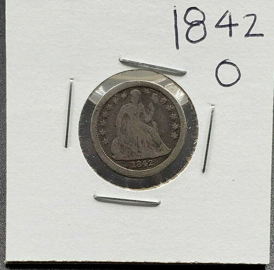 1842 O Liberty Seated Dime Silver Coin VG Very Good Circulated