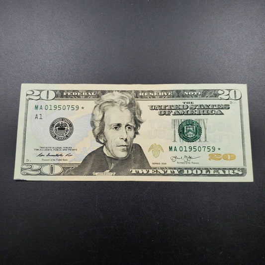 2013 $20 FRN Federal Reserve Star * Replacement Note Neat Serial Number #