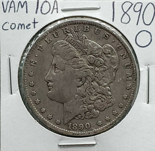 1890 O Morgan Coin Choice VF Very Fine VAM-10A Obverse Die Clash Variety Comet