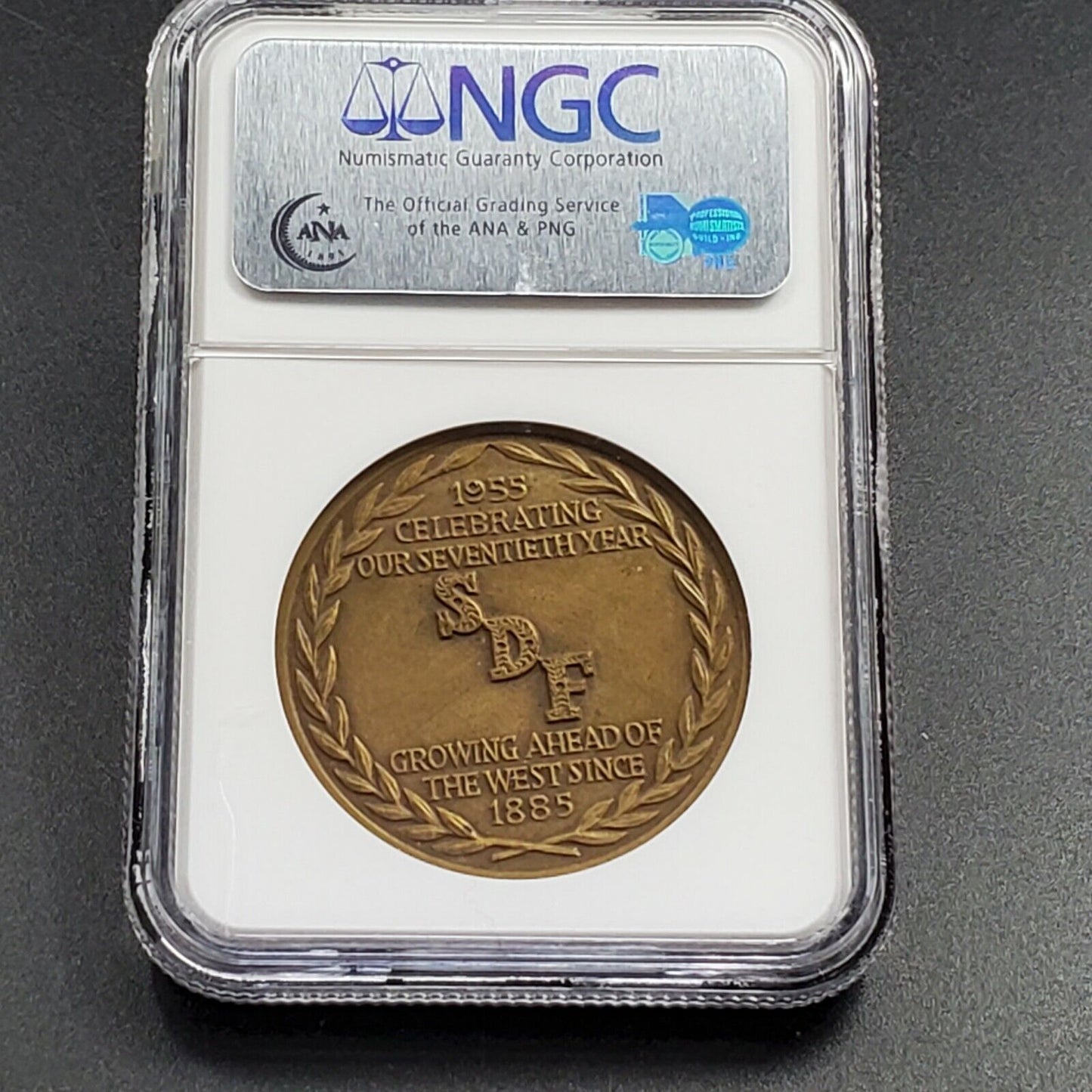 1955 San Diego Federal Savings & Loan Association Medal Gold Miner NGC MS65 Gem