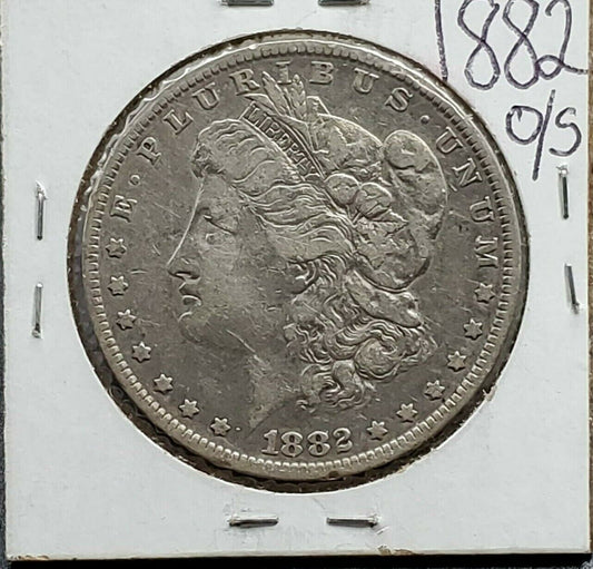 1882 O/S Strong Morgan Silver Dollar Variety Coin High Circulated Grade