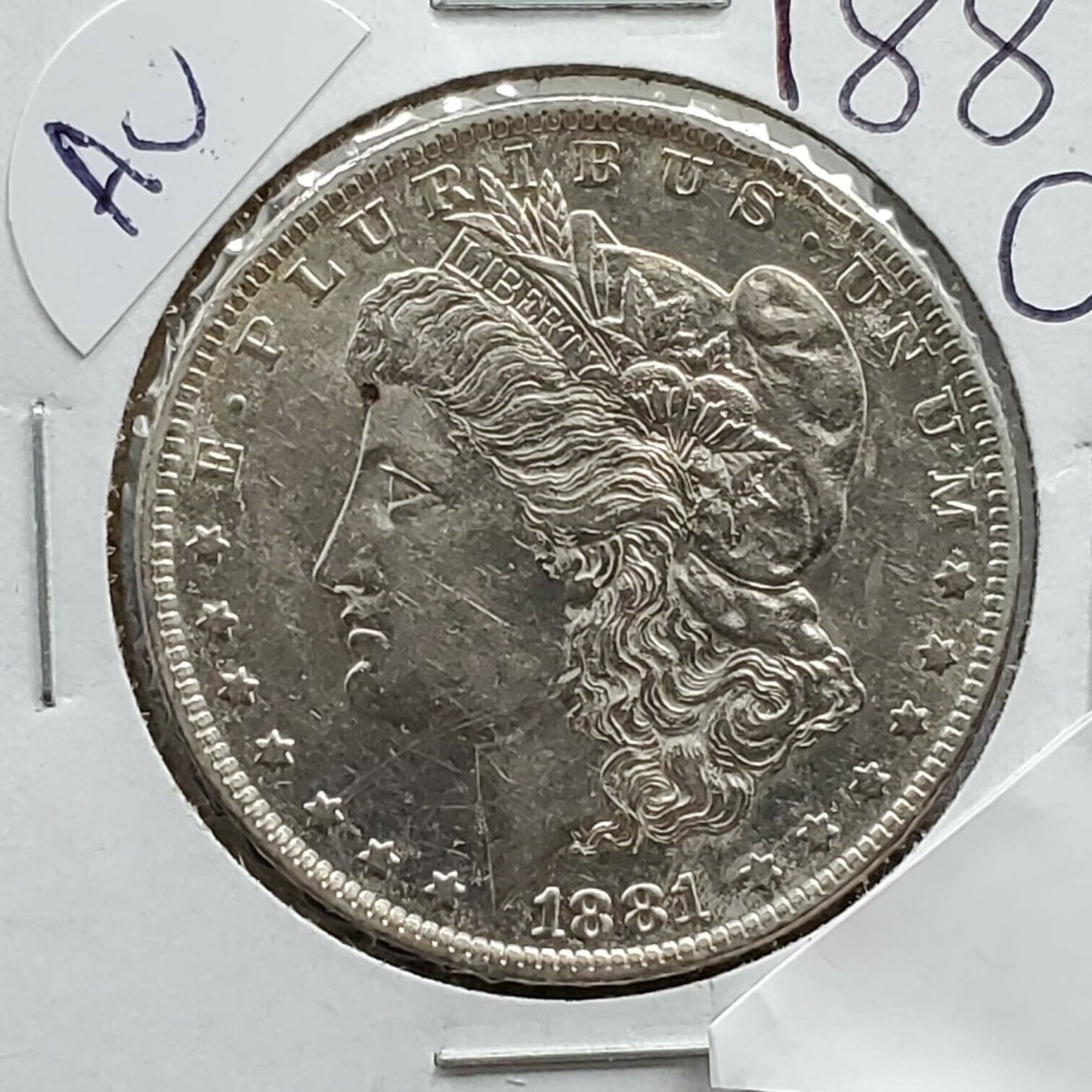 1881 O $1 Morgan Silver Dollar Coin AU About Uncirculated Circulation