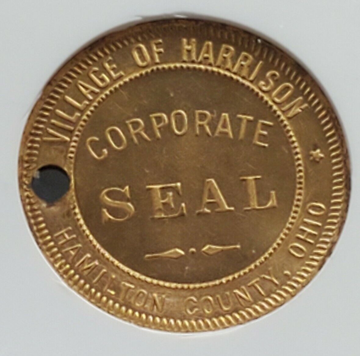 1850 - 1950 Hamilton County Harrison City Ohio Centennial Medal NGC MS65