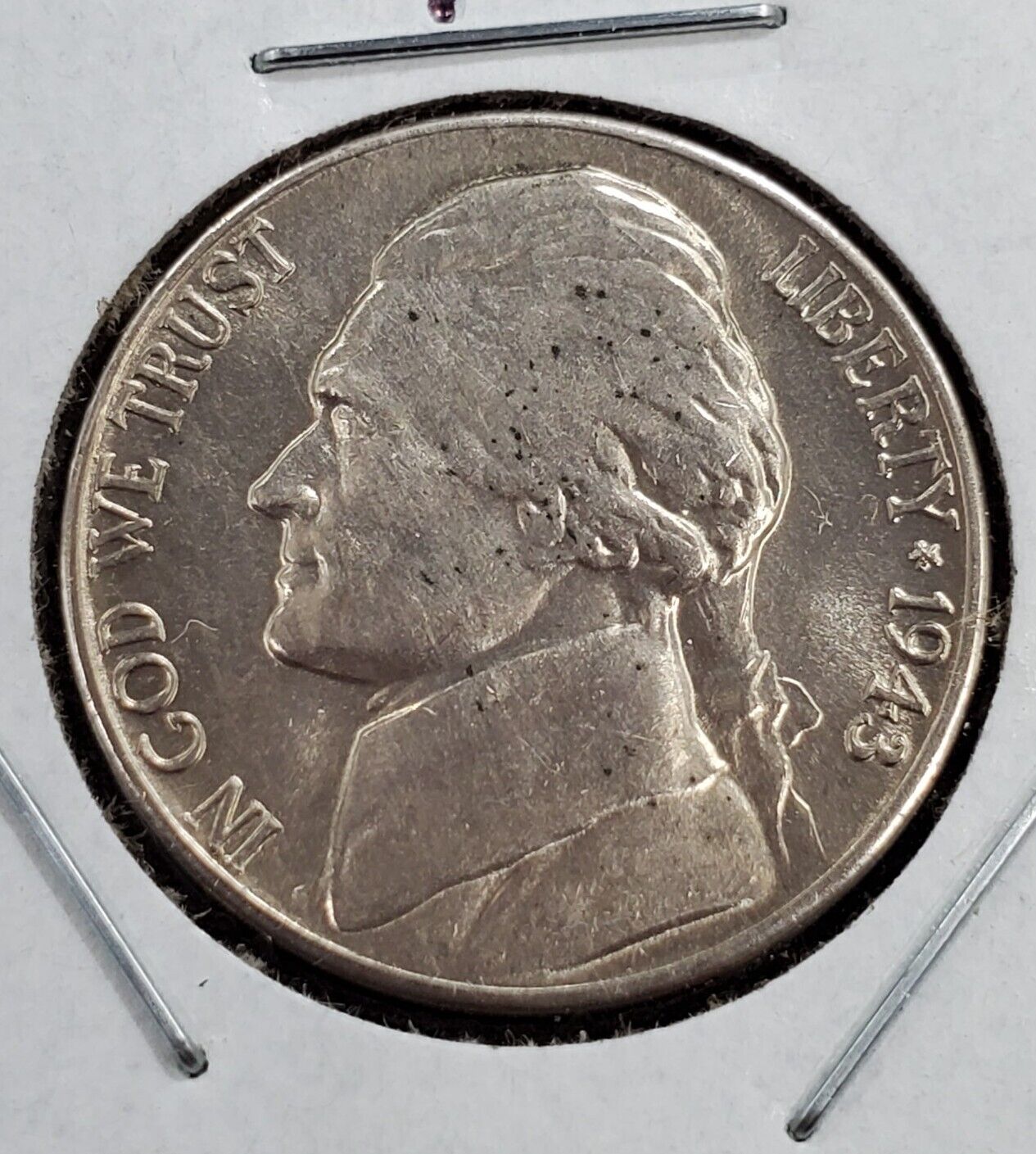 1943 D Jefferson Nickel WW2 Silver War Nickel BU UNC World War Two Era Coin