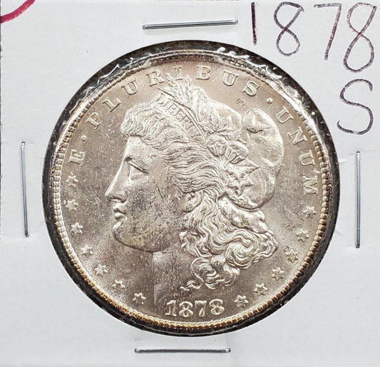 1878 S $1 Morgan Eagle Silver Dollar Coin BU UNC