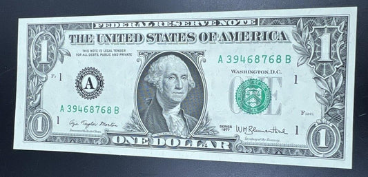 1977 $1 FRN Federal Reserve Note Bill CH UNC